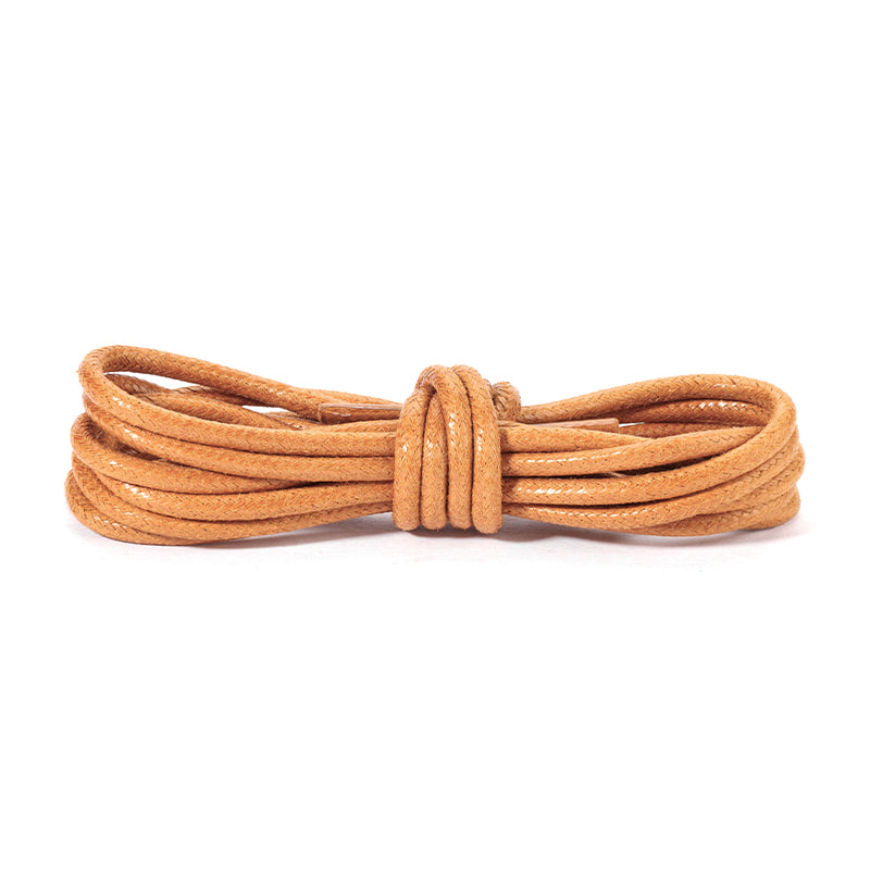 Tan Waxed Round Shoelaces Mad Dog Laces